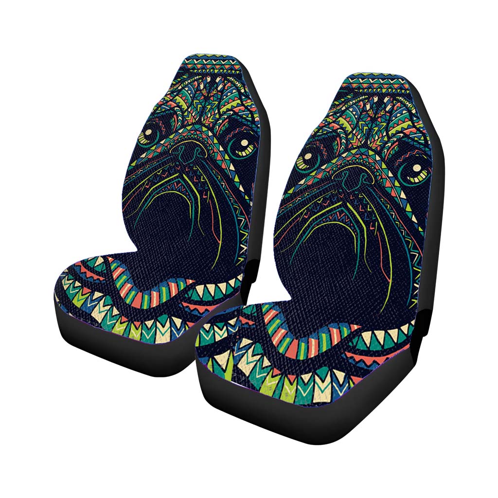 Pug Aztec Pattern Car Front Seat Covers