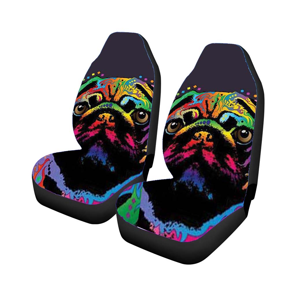 Pug Pop Art Car Front Seat Covers