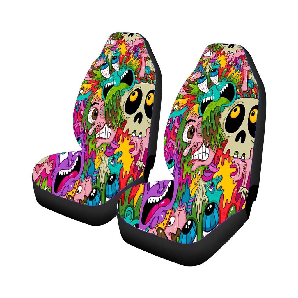 Puke Pattern Car Front Seat Covers