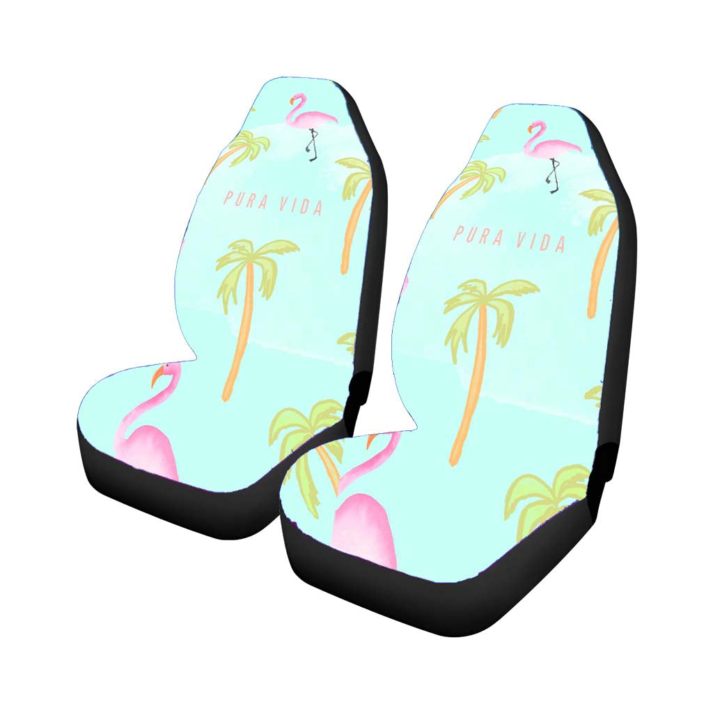 Pura Vida Pattern Flamengo Car Front Seat Covers
