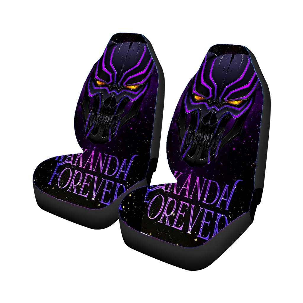 Purple Black Panther Mask Galaxy Car Front Seat Covers