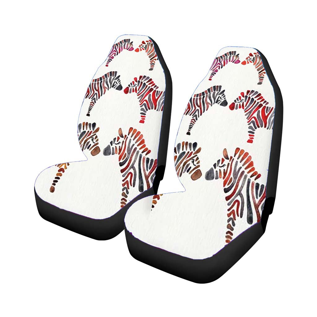 Rainbow Zebras Car Front Seat Covers