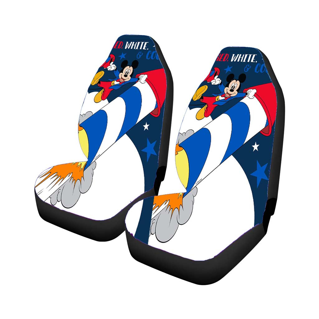 Red, White & Cool Mickey Car Front Seat Covers