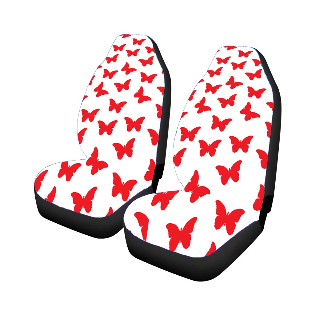 Red Butterfly Pattern Car Front Seat Covers