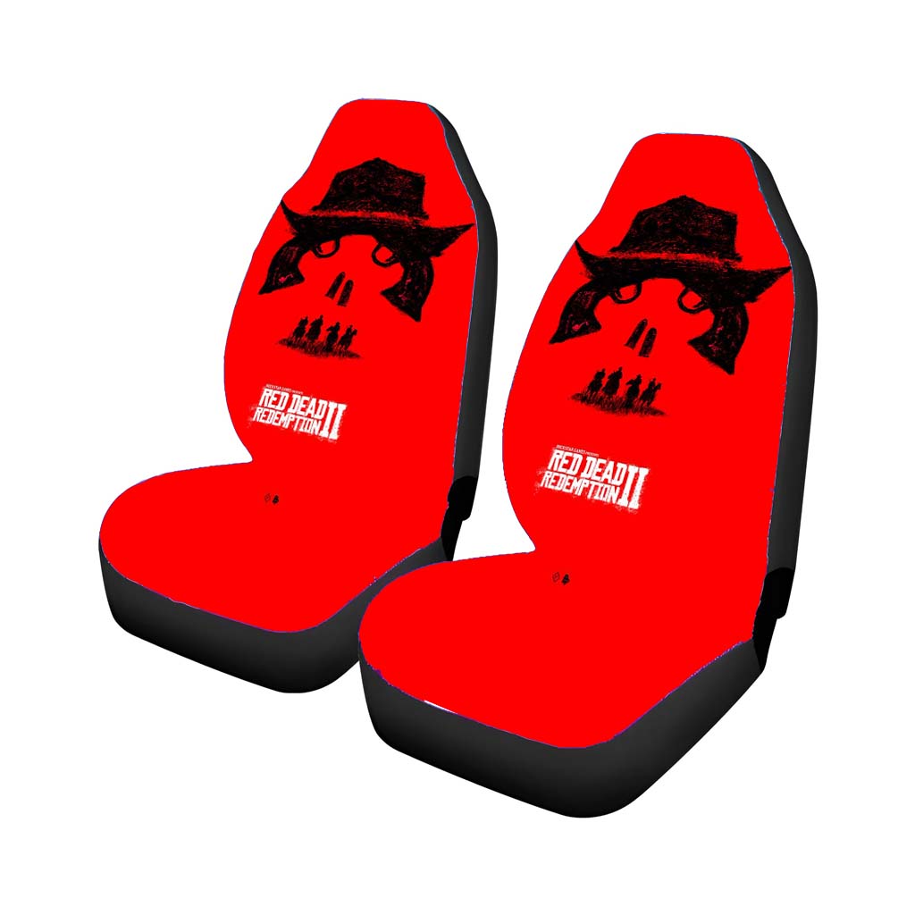 Red Dead Redemption Skull Gun Logo Car Front Seat Covers