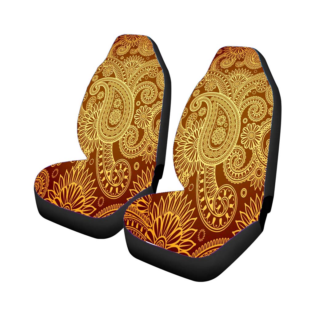 Red Gold Damask Pattern Car Front Seat Covers
