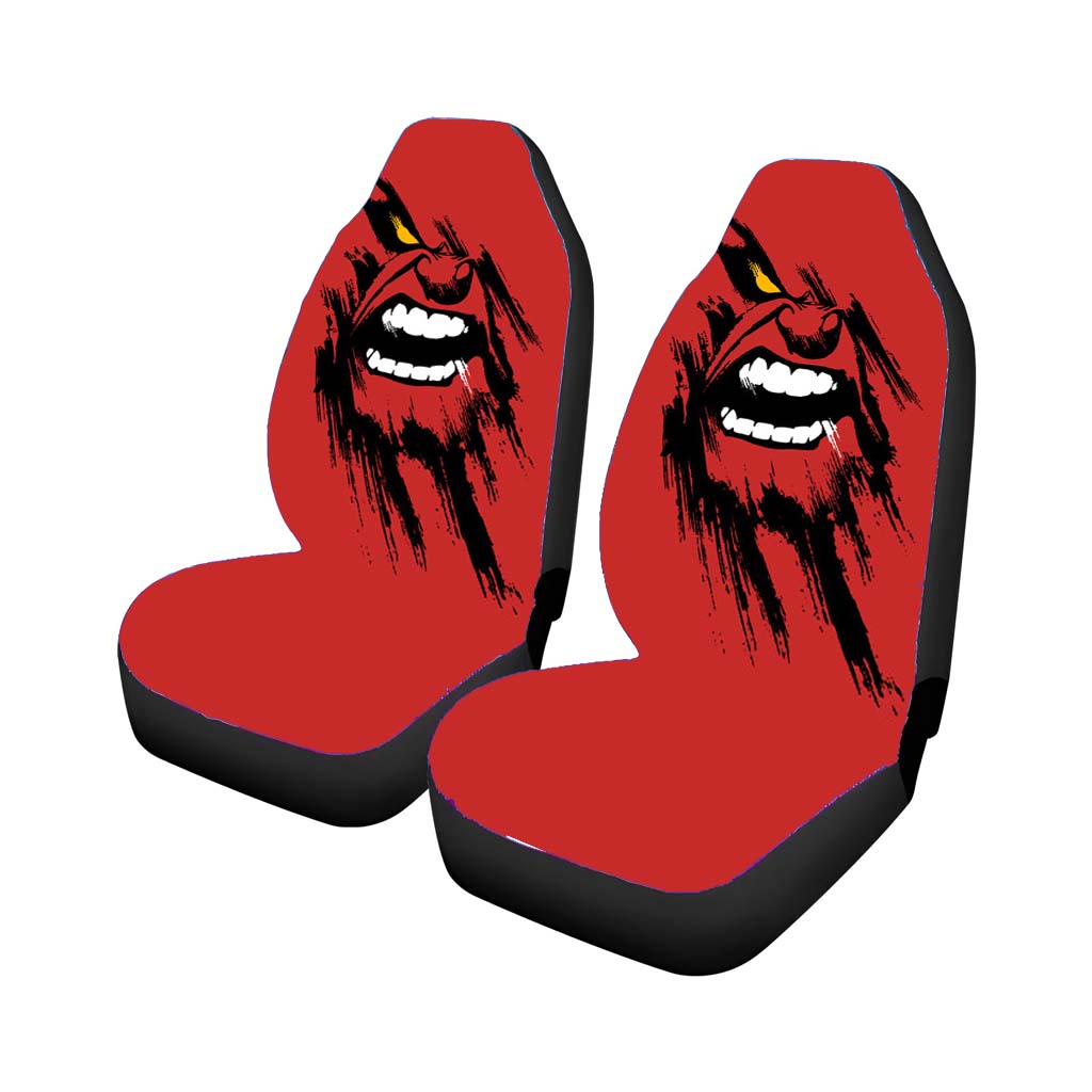 Red Hulk Face Art Car Front Seat Covers