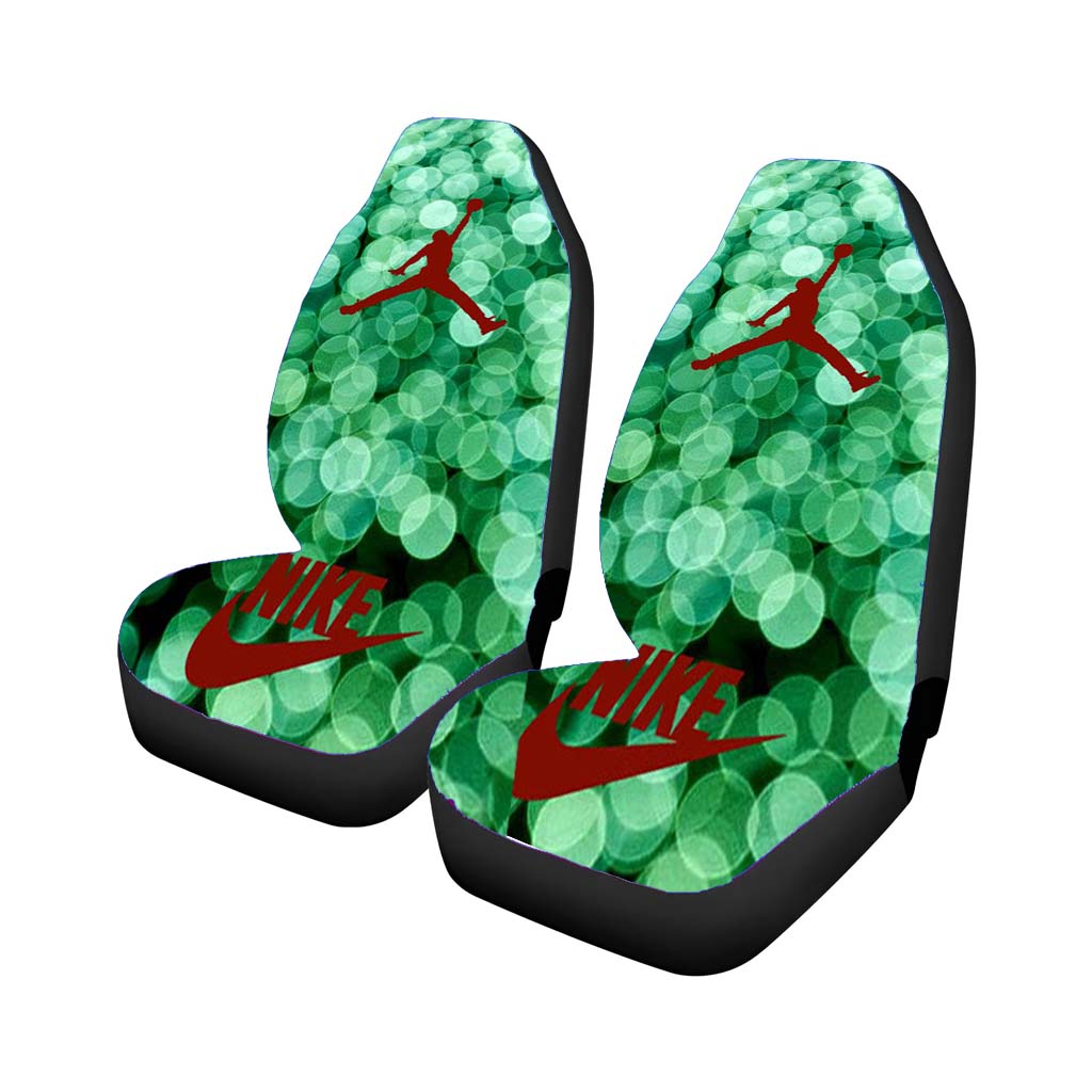 Red Nike Air Jordan Green Glitter Car Seat Covers