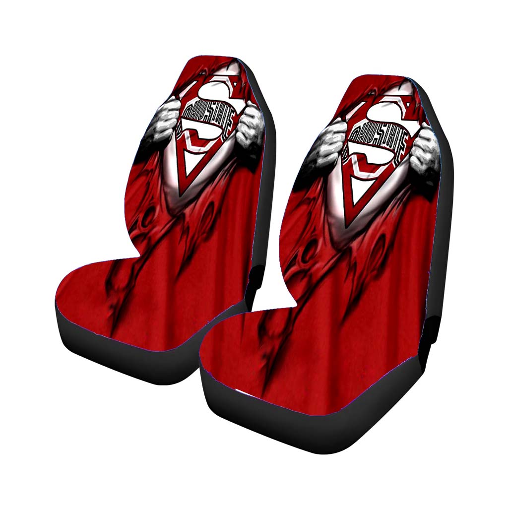 Red Ohio State Heroes Car Front Seat Covers