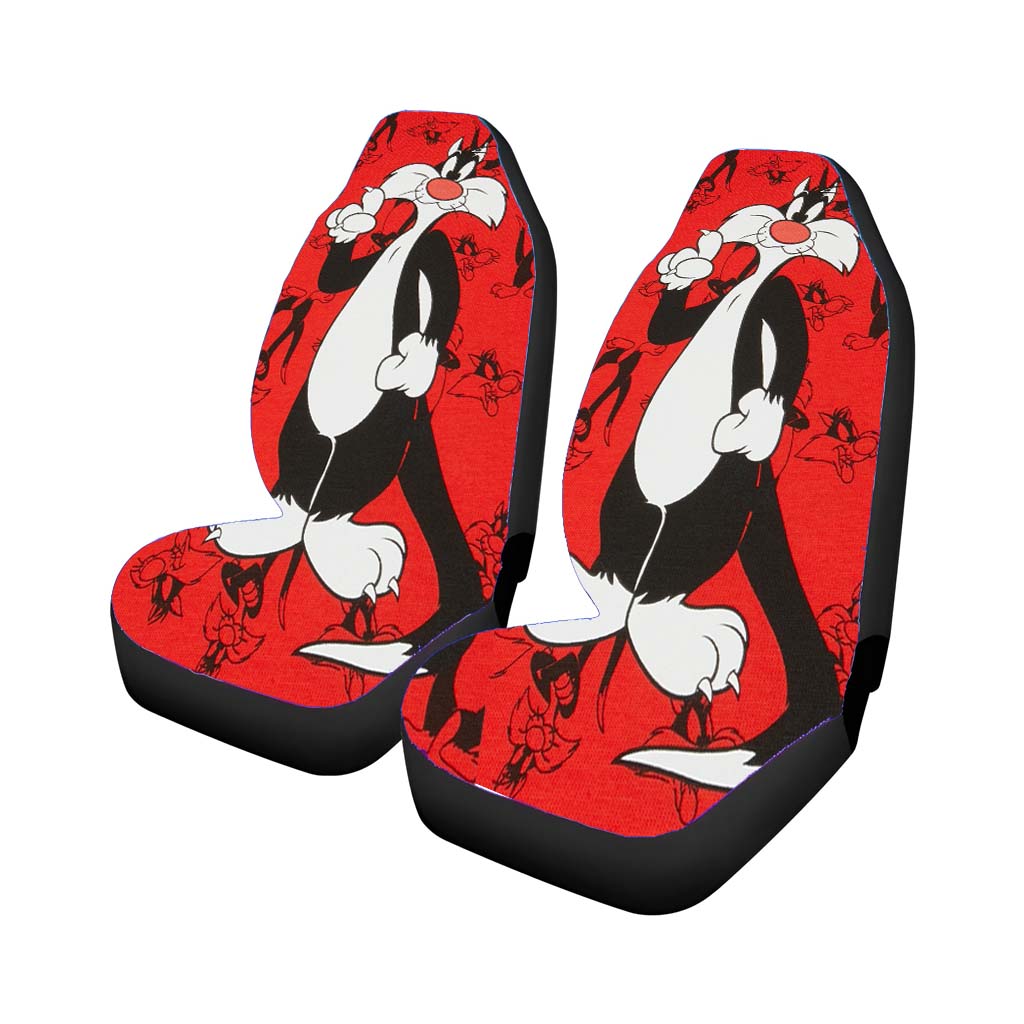 Red Pattern Sylvester Car Front Seat Covers