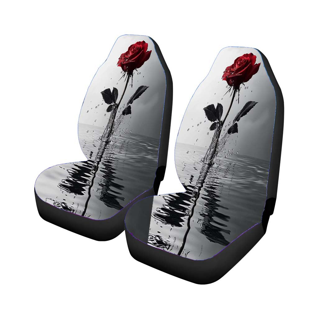 Red Rose Car Front Seat Covers