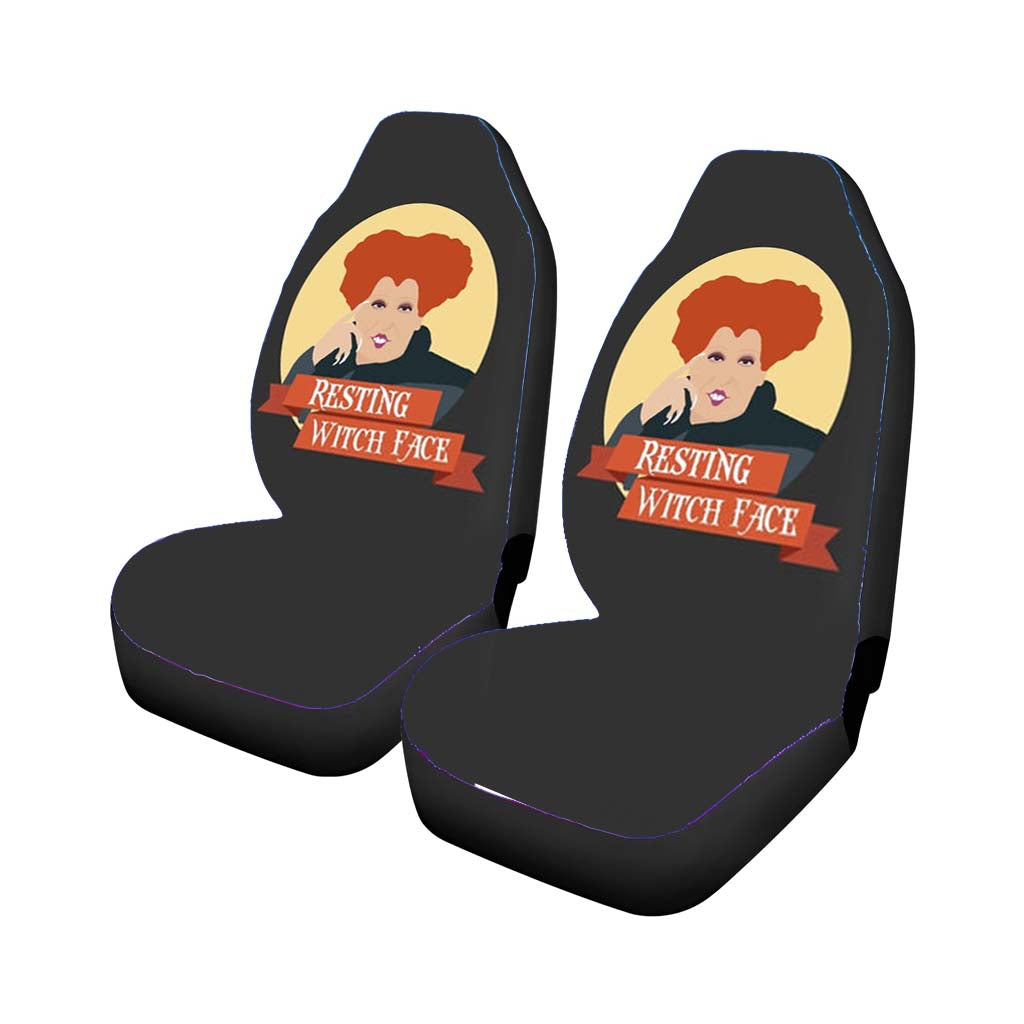 Resting Witch Face - Hocus Halloween Car Front Seat Covers