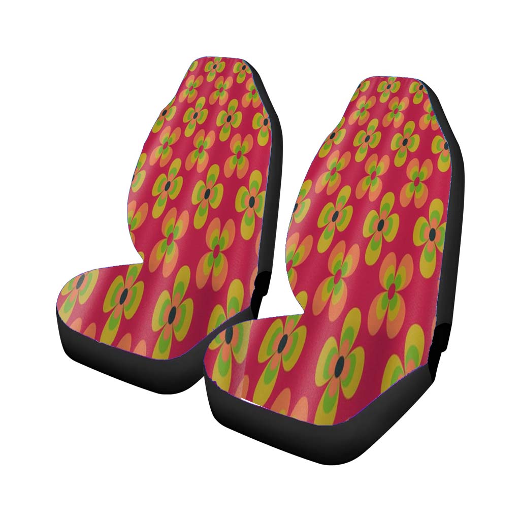 Retro Floral Car Front Seat Covers