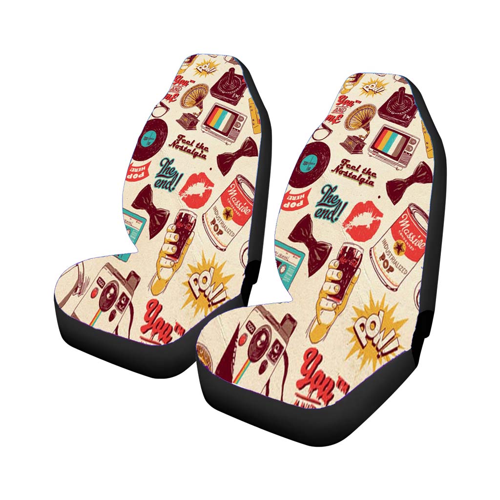 Retro Iphone Wallpaper Pattern Car Front Seat Covers
