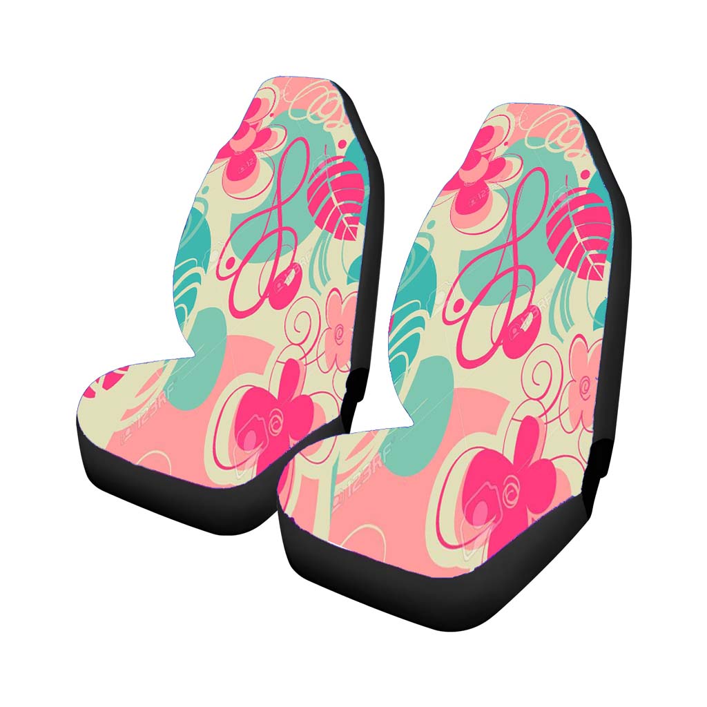 Retro Pattern Stock Car Front Seat Covers