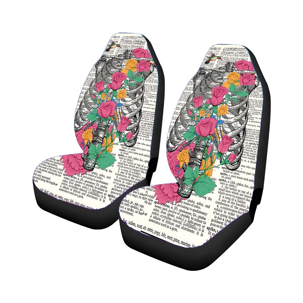 Ribs And Flowers Car Front Seat Covers