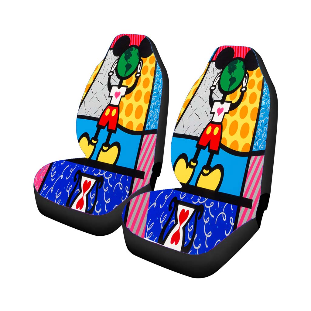 Romero Britto Mickeys World Wallpaper Car Seat Covers