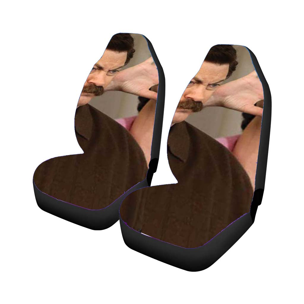 Ron Swanson Mean Look Car Front Seat Covers