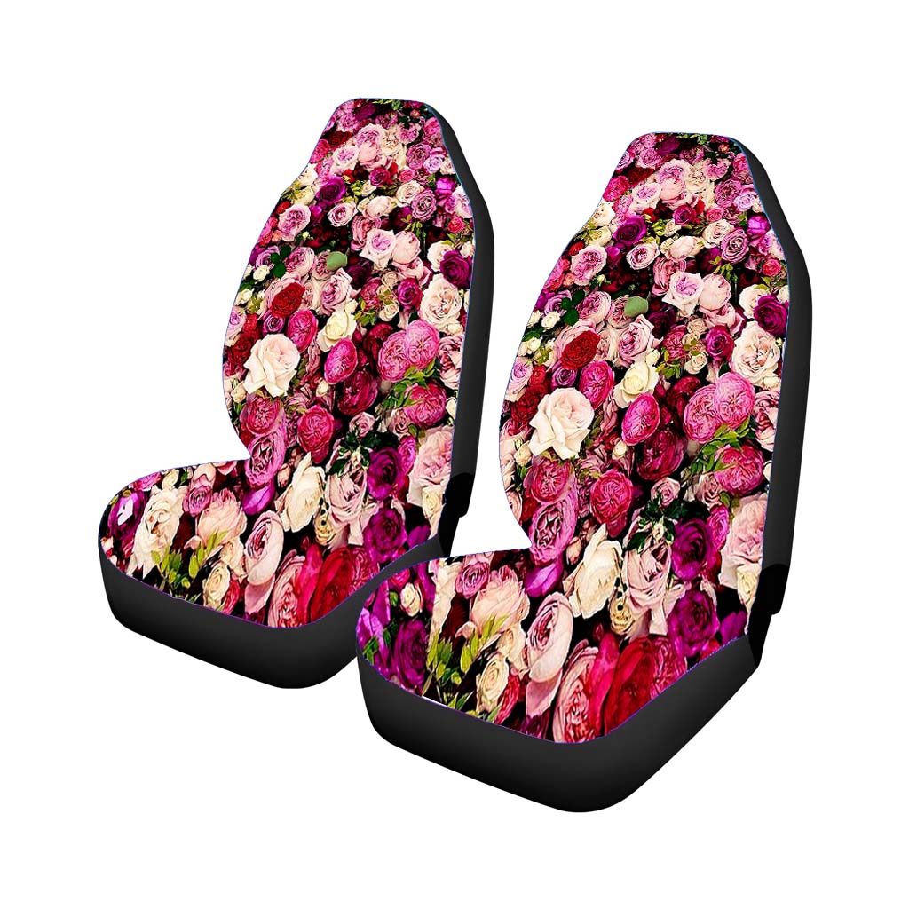Rose Flower Pattern Car Front Seat Covers