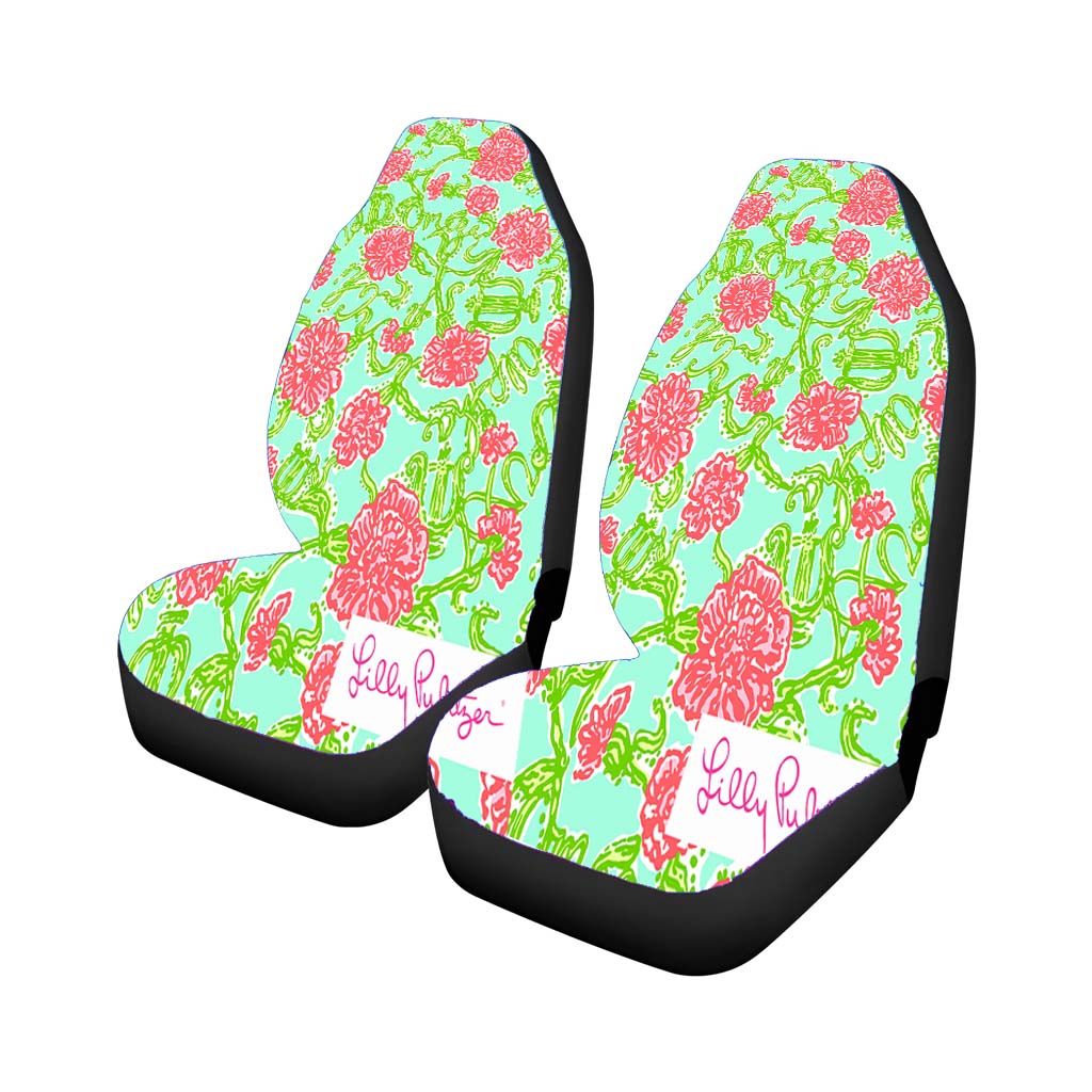Roses Lilly Pulitzer Car Front Seat Covers
