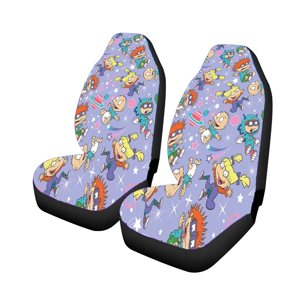 Rugrats Pattern Plannet Wallpaper Car Front Seat Covers