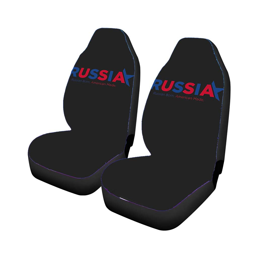 Russia Logo Dark Grey Car Front Seat Covers
