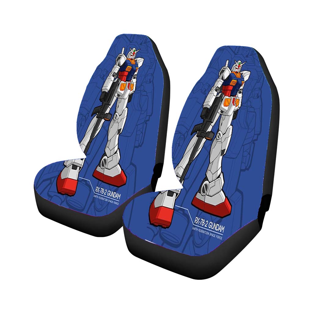 Rx 78 Blue Gundam Mecha Car Front Seat Covers