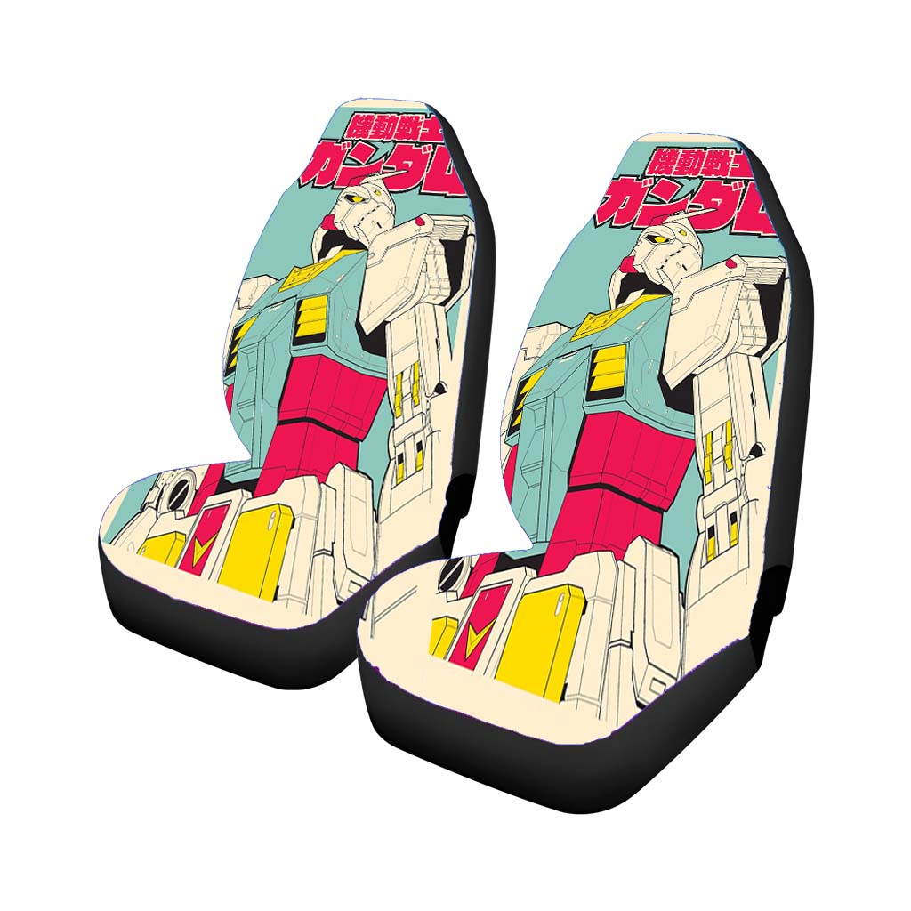 Rx 78 Vintage Gundam Mecha Car Front Seat Covers