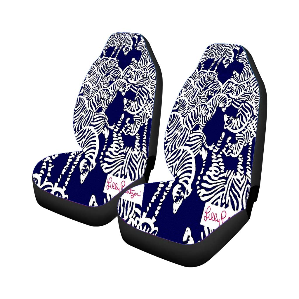 Safari Zebra Pattern Vineyard Vines Car Front Seat Covers