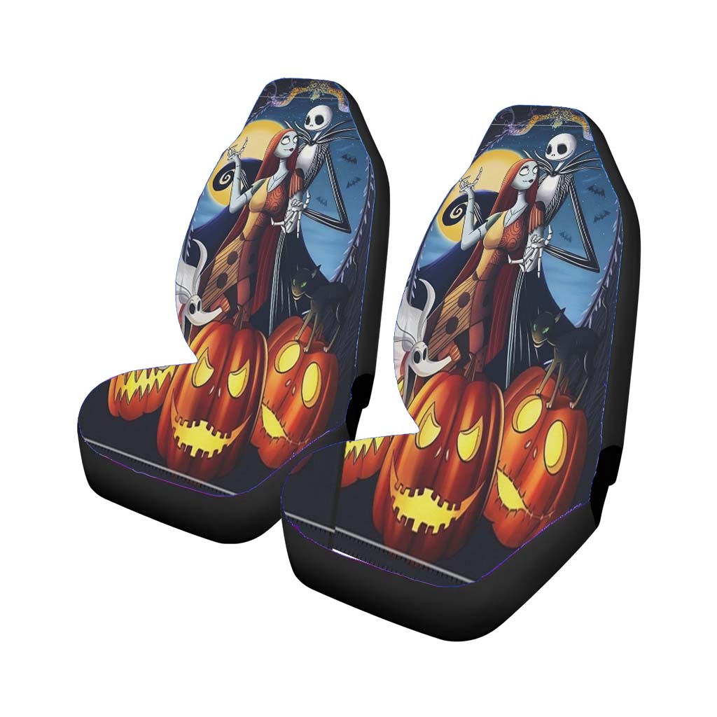 Sally And Zero Halloween And Christmas Car Front Seat Covers