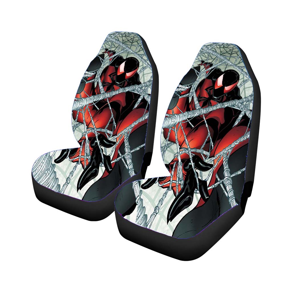 Scarlet Spiderman Web Spider Car Front Seat Covers