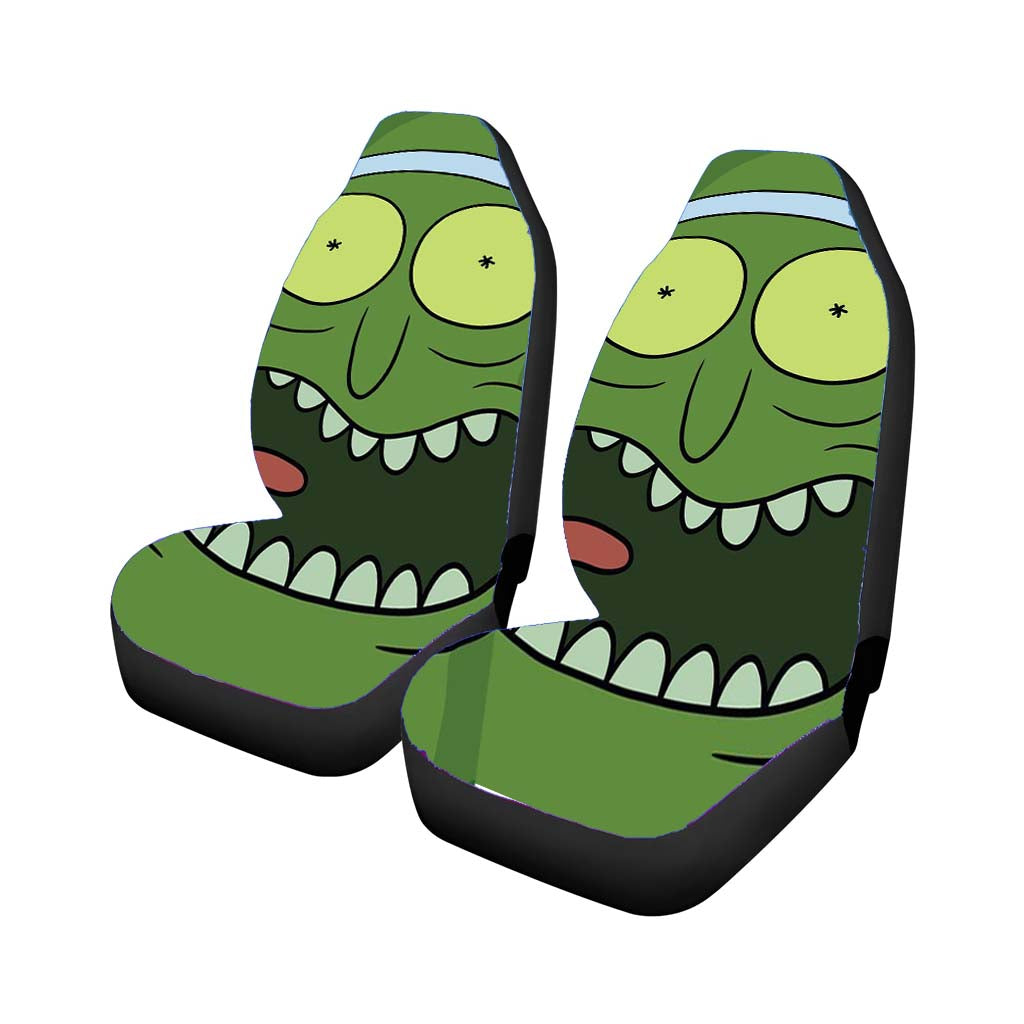 Scary Face Morty Style Pattern Car Front Seat Covers