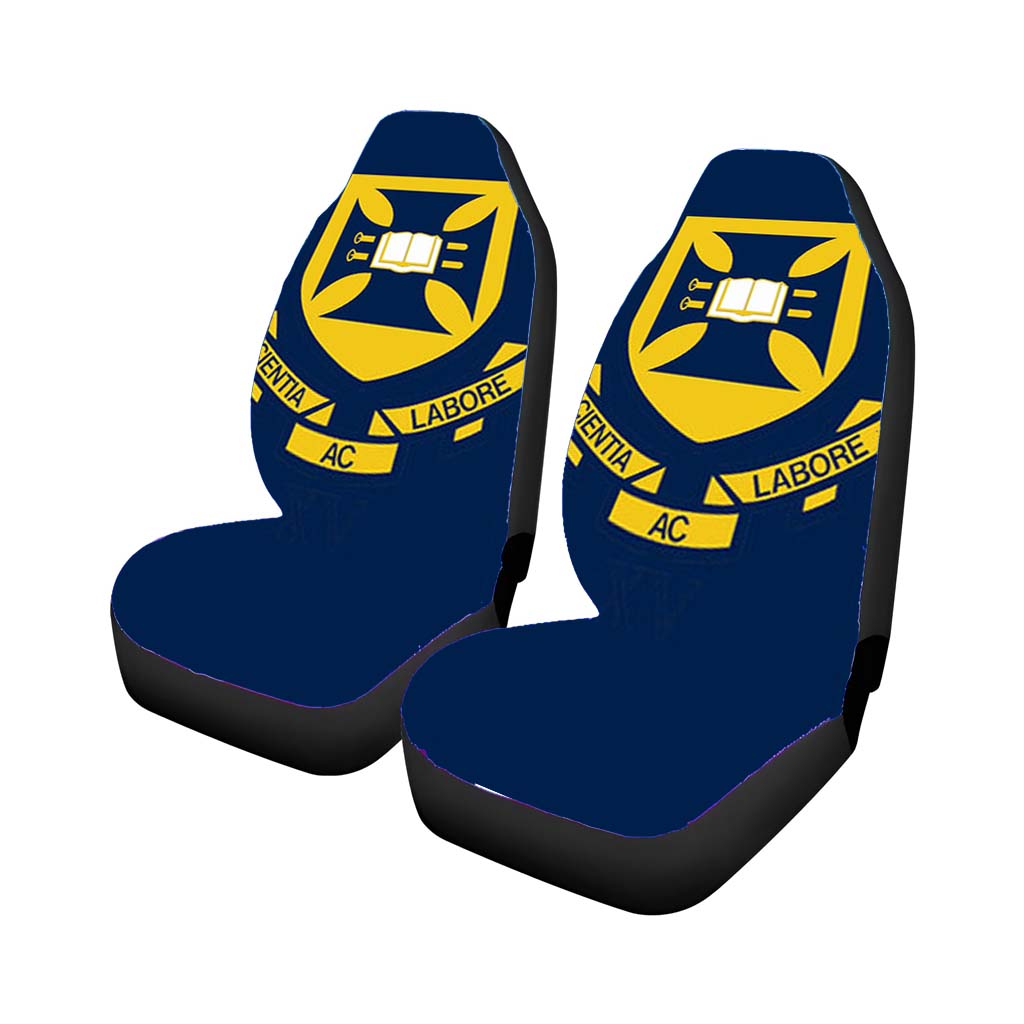 Scientia Labore Blue Car Front Seat Covers