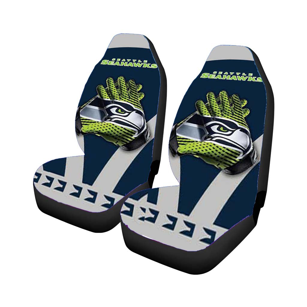 Seattle Seahawks Gloves Blue Grey Car Seat Covers