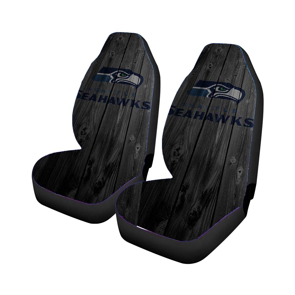 Seattle Seahawks Nfl Logo Dark Wood Wallpaper Car Front Seat Covers