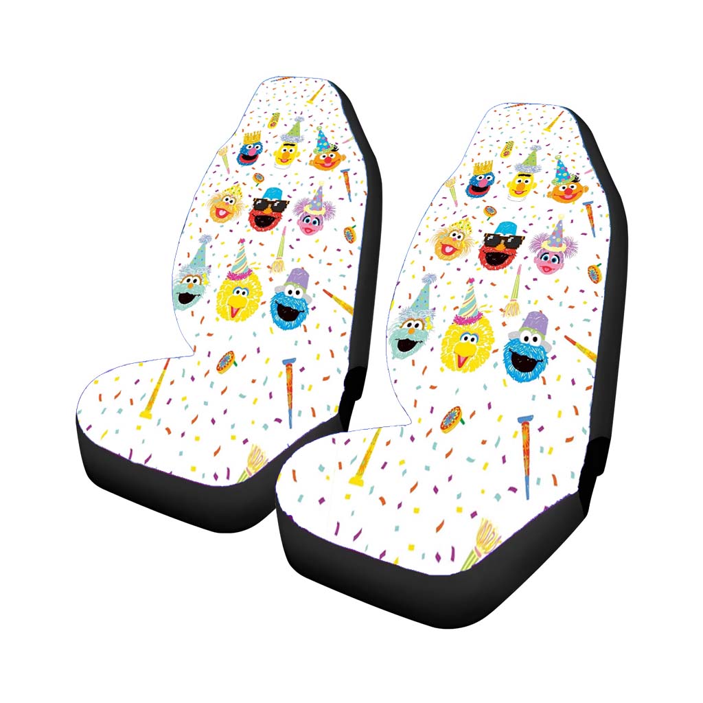 Sesame Street Wallpaper Pattern Car Front Seat Covers