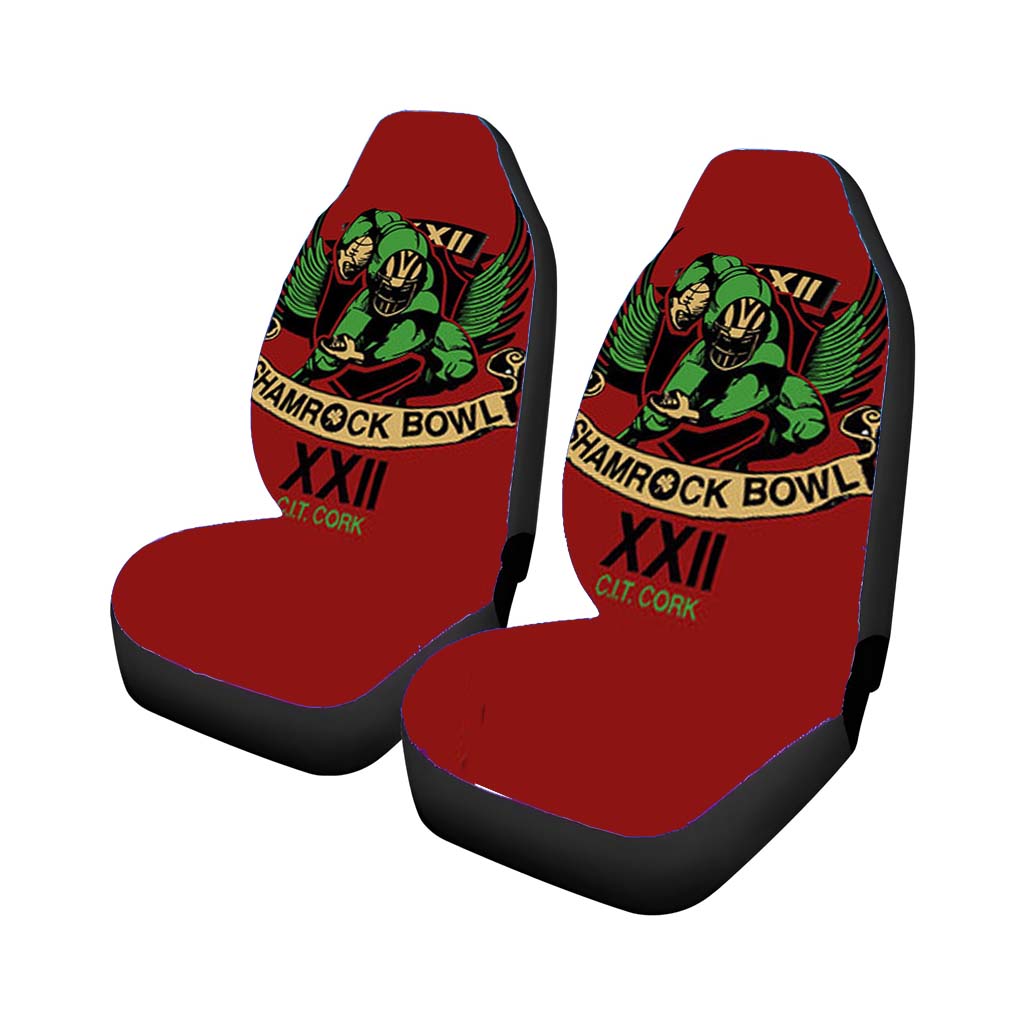 Shamrock Bowl Logo Red Car Front Seat Covers