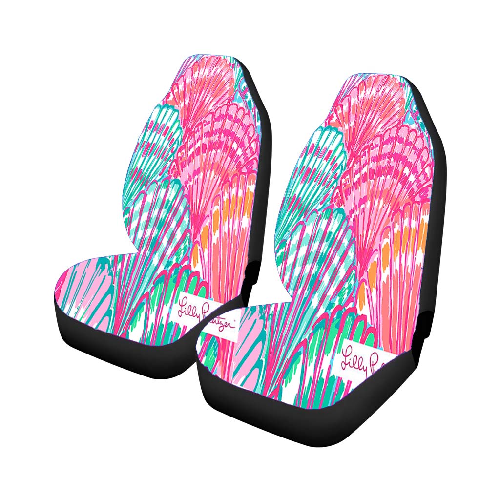 Shell Pattern Lilly Pulitzer Car Front Seat Covers
