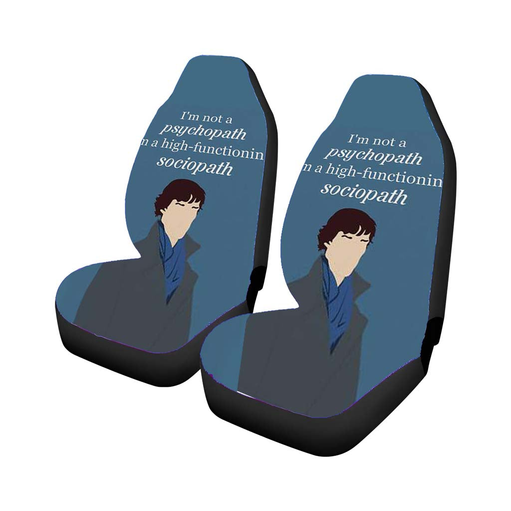 Sherlock Bbc Sociopath Quote Car Front Seat Covers