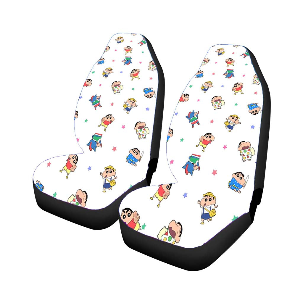 Shin Chan Action Kamen Shiro Pattern Car Front Seat Covers