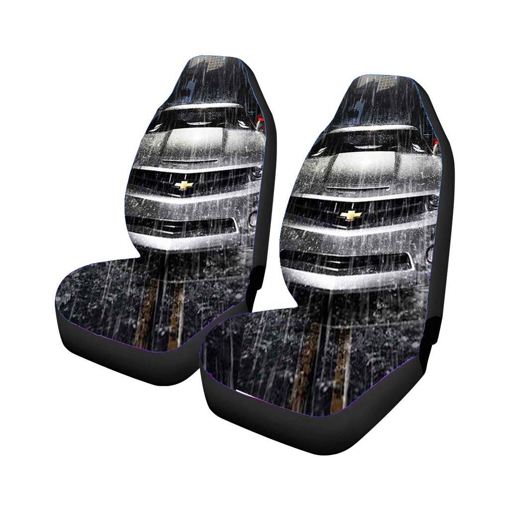 Silver Chevrolet Camaro Car Front Seat Covers
