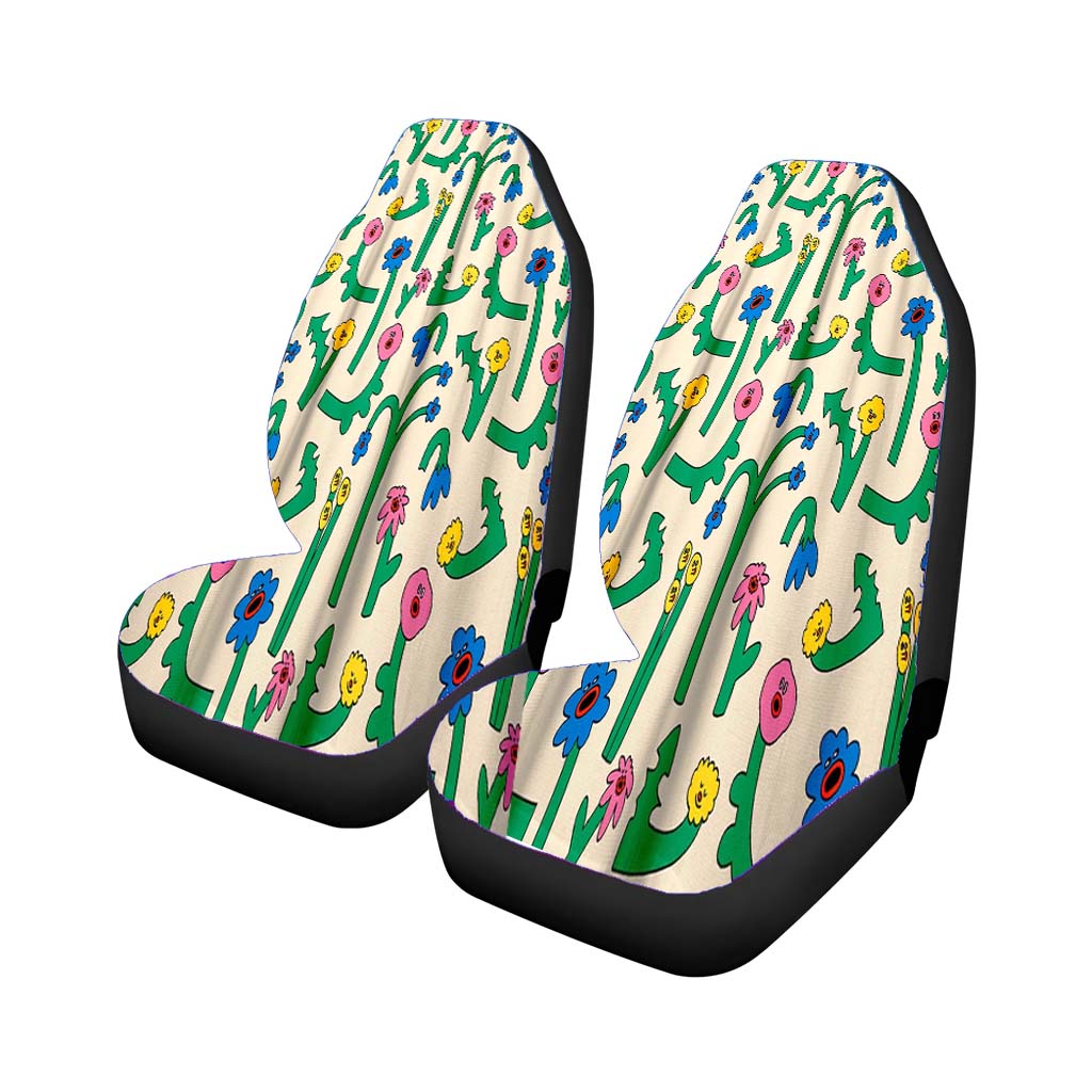 Singing Flowers Car Front Seat Covers