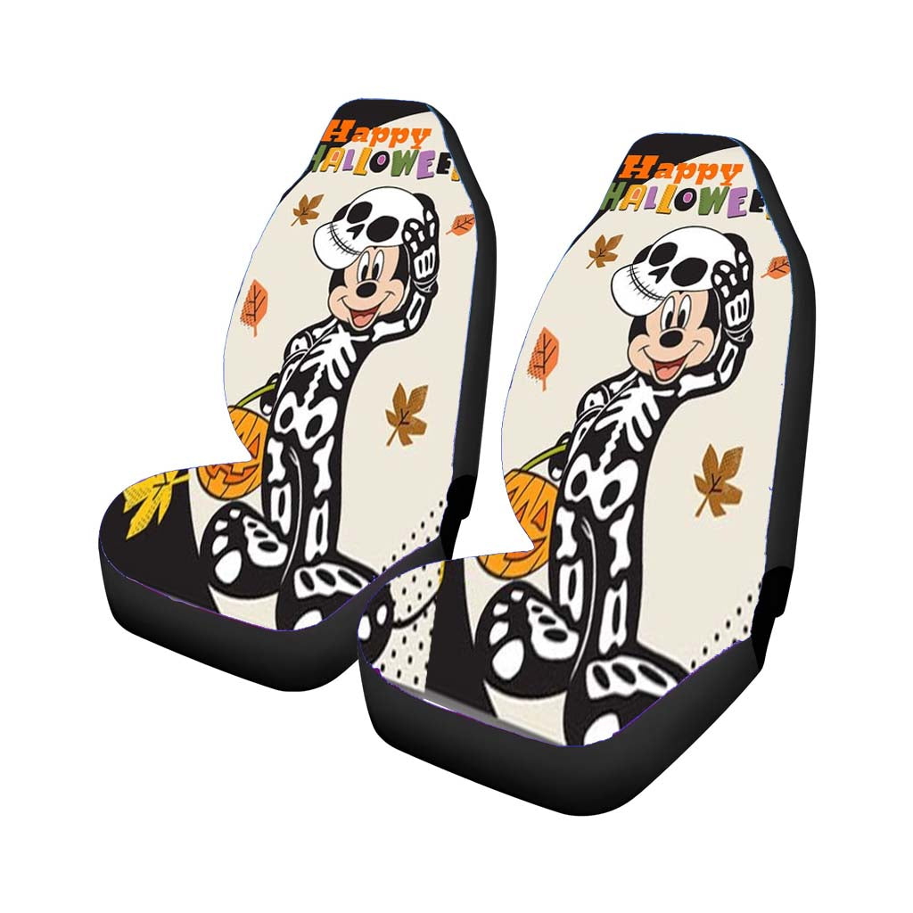 Skeleton Mickey Happy Halloween Car Front Seat Covers