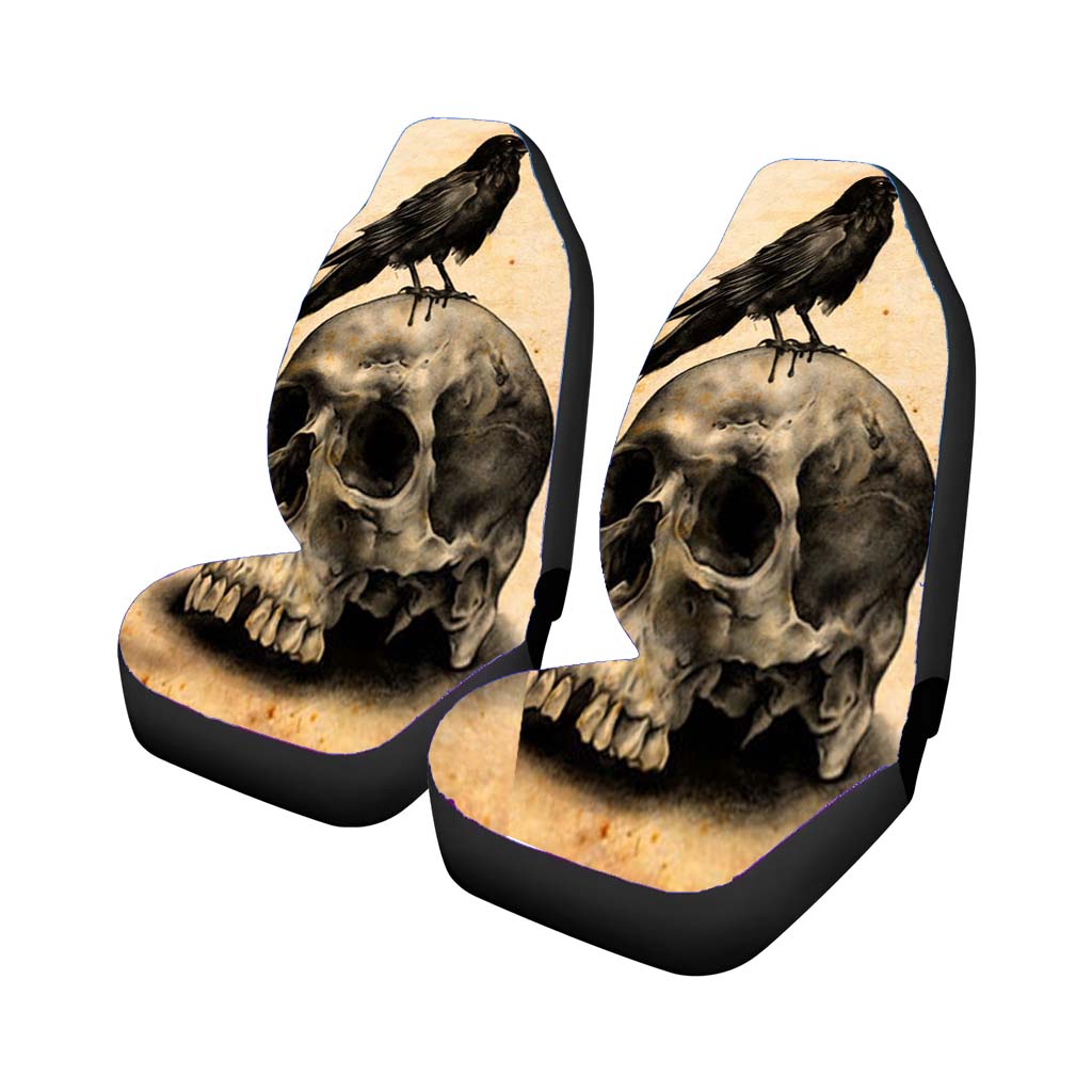 Skull Bird Car Front Seat Covers