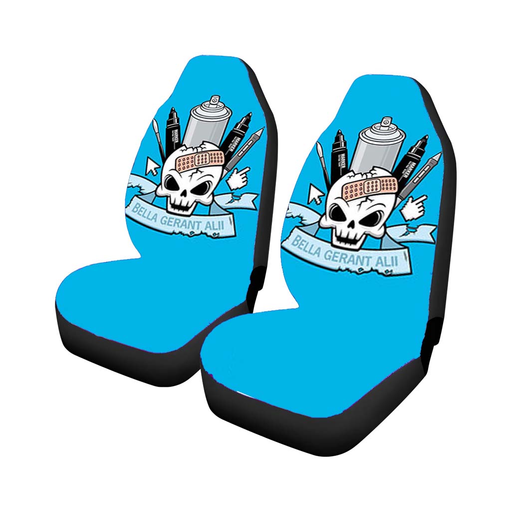 Skull Emblem Car Front Seat Covers