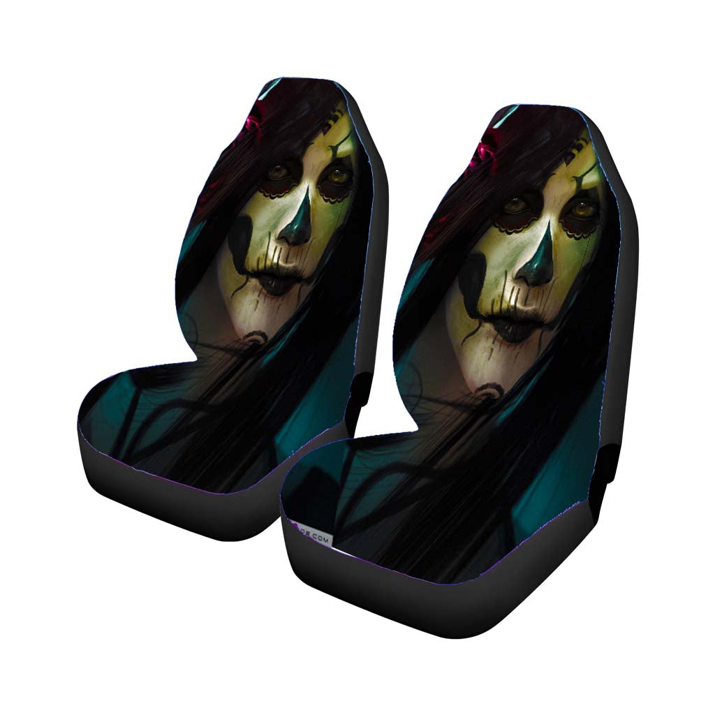 Skull Girl Car Front Seat Covers