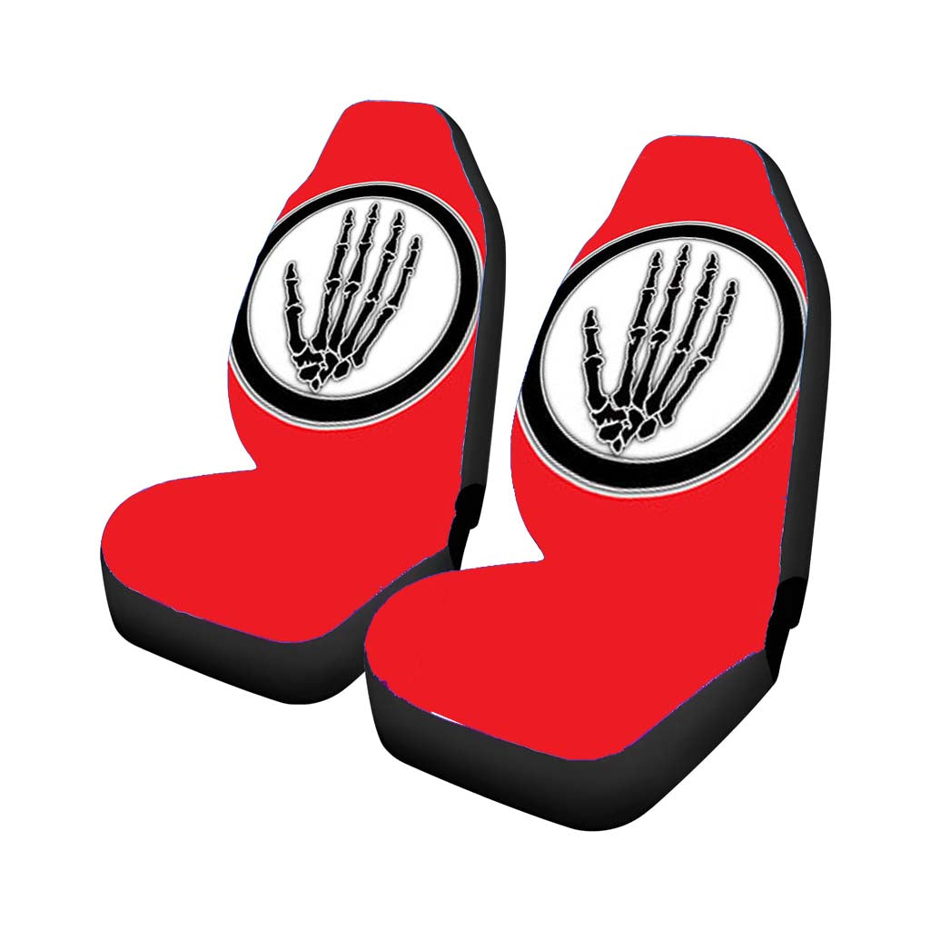 Skull Hand Design Red Car Front Seat Covers