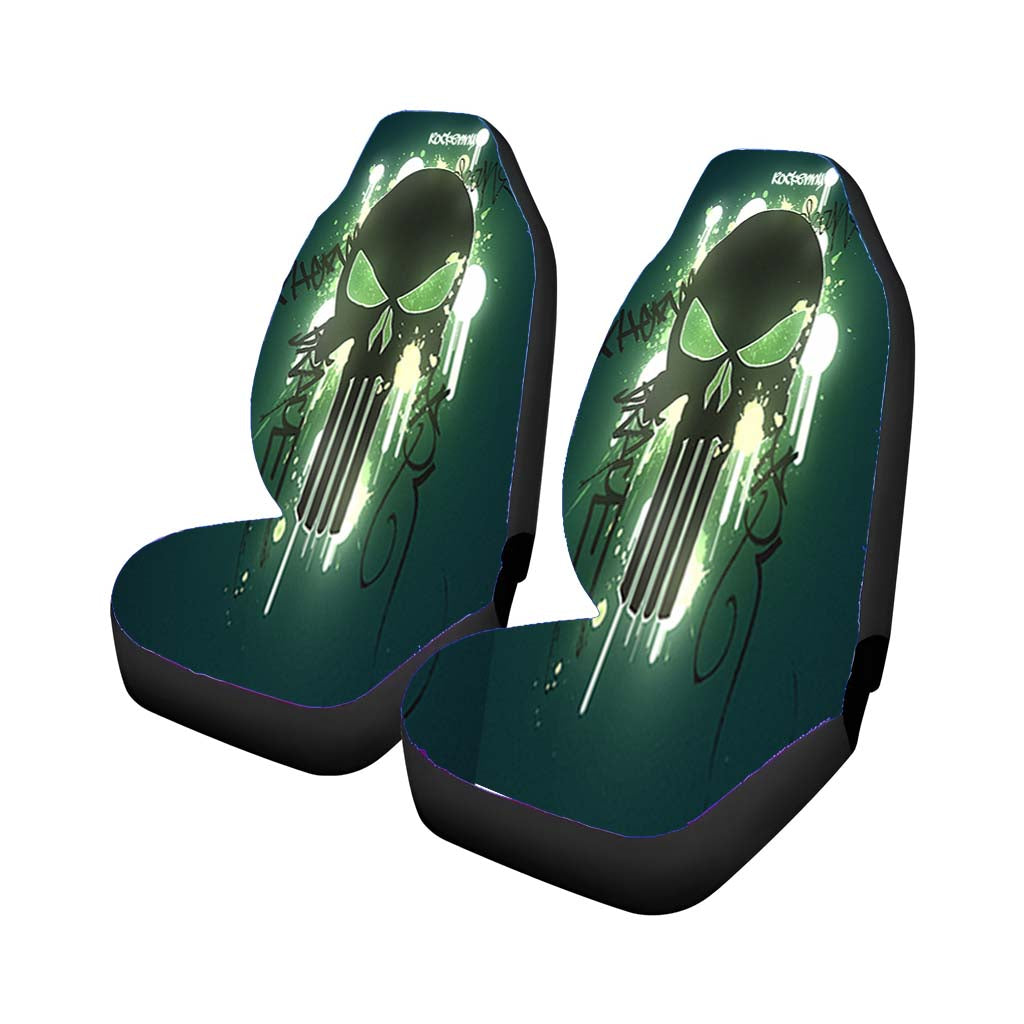 Skull Punisher Graffiti Car Front Seat Covers