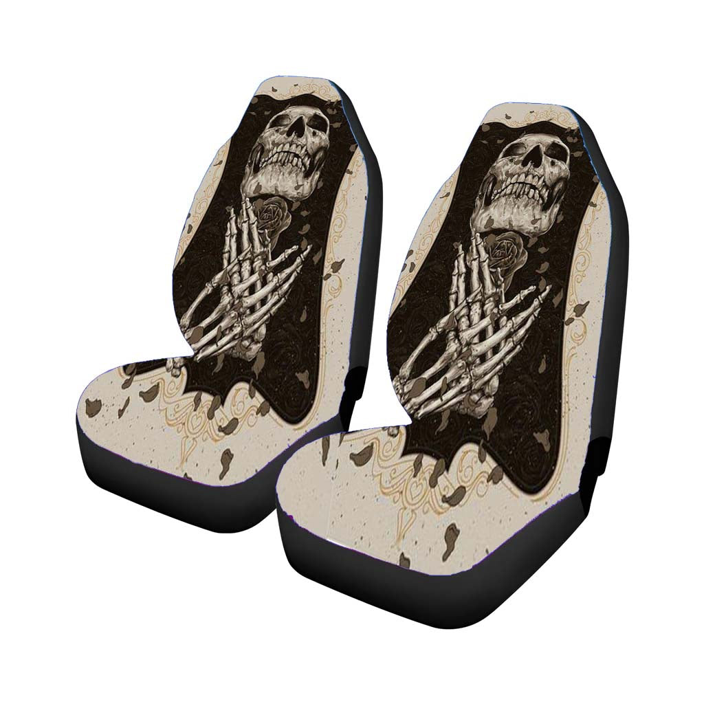 Skull Roses Car Front Seat Covers
