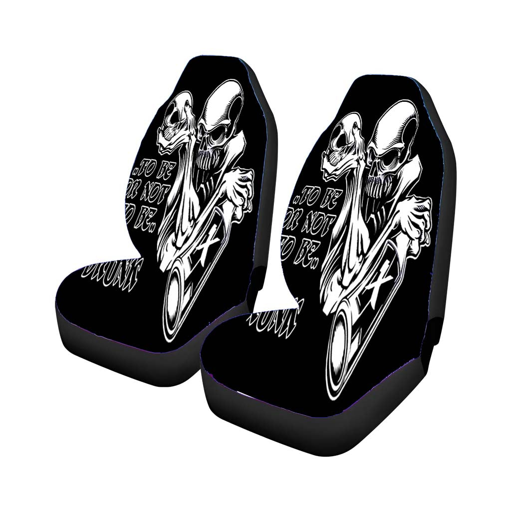 Skull To Be Or Not To Be Black Car Front Seat Covers
